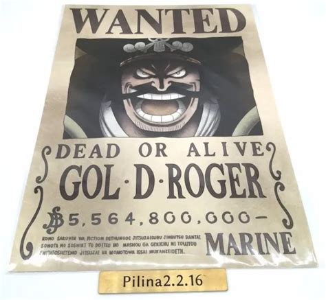 ONE PIECE OFFICIAL Wanted Poster Shanks Kaido LINLIN Teach Set Four