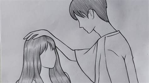 Couple drawing easy 一步一步简单地用铅笔画出一对恩爱夫妻 Pencil sketch of a loving couple