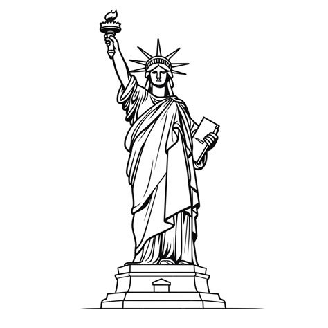 Estatua Da Liberdade Para Colorir - Esboço de desenho da estátua da liberdade para colorir e pintar | Foto ...
