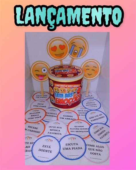 LATA DAS EMOÇÕES Emoções Latas Emojis diferentes