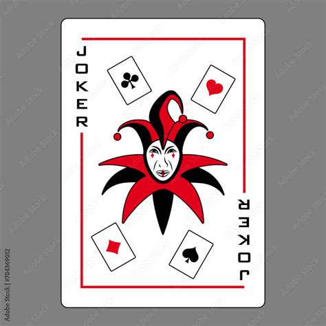 Carte Jouer Du Joker Symbolis Par Une T Te De Bouffon Entour E Des