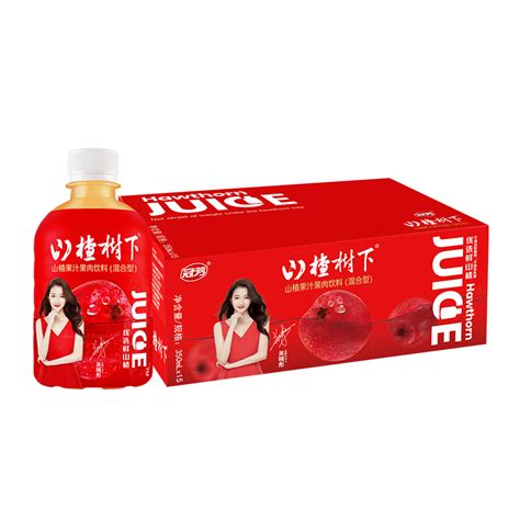 冠芳山楂树下山楂果汁果肉饮料350ml 15瓶新鲜饮品节日送礼整箱装 虎窝淘