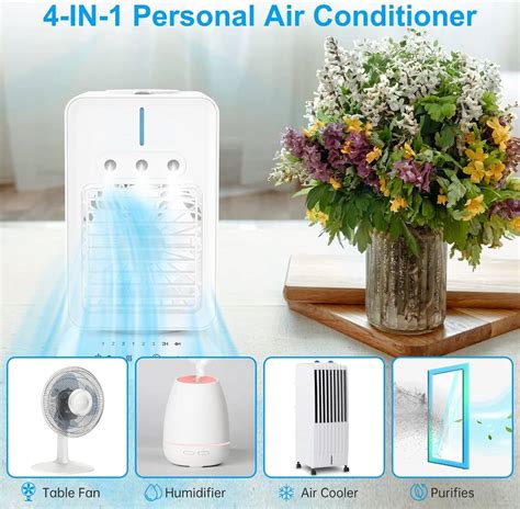 Portable Air Conditioner 4 In 1 Evaporative Air Cooler Personal Mini