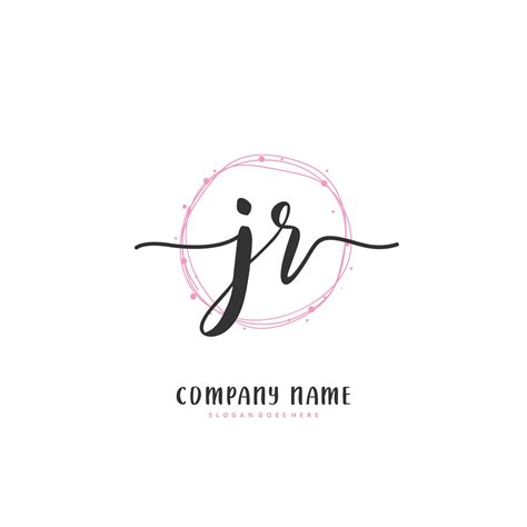 Jr Letra Inicial Y Diseño De Logotipo De Firma Con Círculo Hermoso