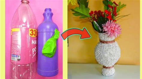 Florero F Cil Con Un Globo Y Botella Pl Stica Easy Vase With A