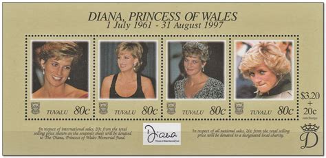 Tuvalu 1998 Princess Diana Commemoration Stamps Of The World