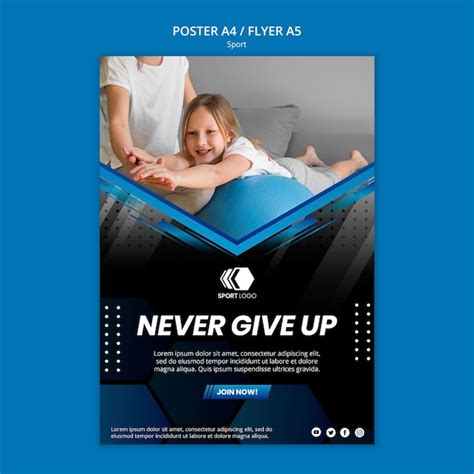 Шаблон спортивного постера | Бесплатно PSD Файл