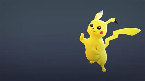 D Model Pikachu Pokemon Rigged D Model For Blender Vr Ar Low