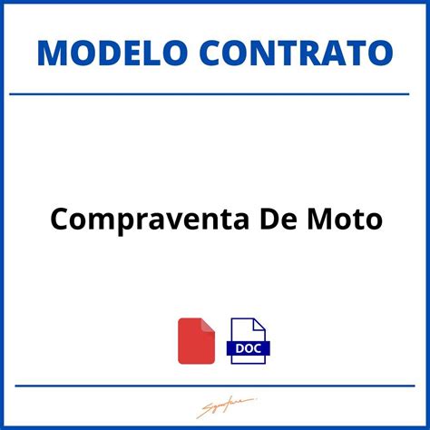 Como Hacer Un Contrato De Compraventa De Moto Modelo