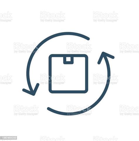 Box Package Return Icon In Flat Style Delivery Box With Arrow