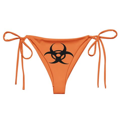 Biohazard String Bikini Bottom Orange Black Y K Gothic Grunge Cyber Rave Zombie Apocalypse