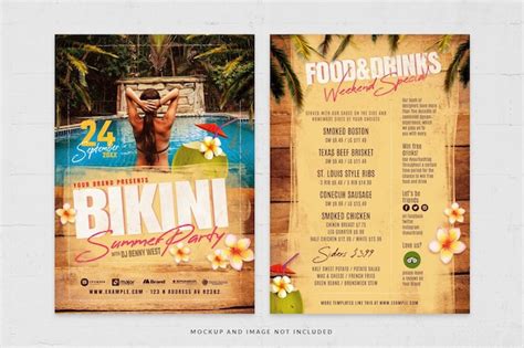 Premium PSD Tropical Beach Bikini Party Event Flyer Template In Psd