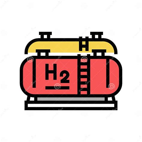 Tank Storaging Hydrogen Color Icon Vector Illustration Stock Vector