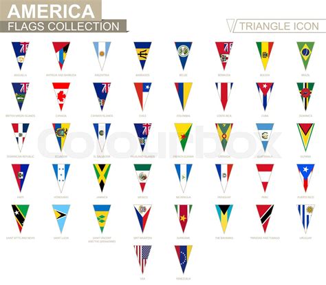 Flags of America, all American flags. Triangle icon. | Stock vector ...