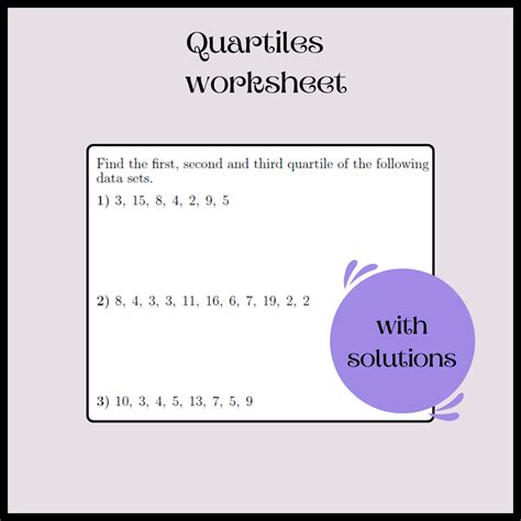 Quartiles Worksheet With Solutions Worksheets Library