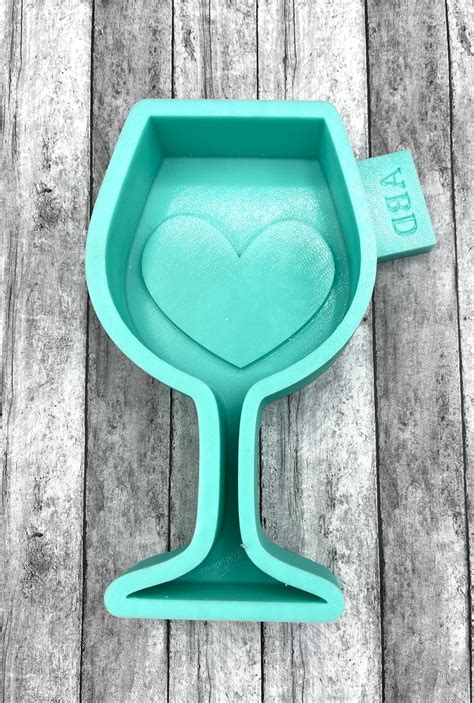 Wine Glass With Heart Silicone Mold Aroma Bead Depot