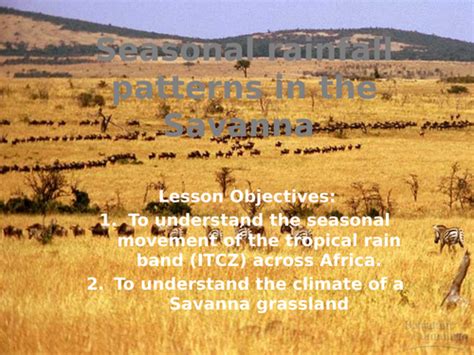 Theme 3 - Lesson 2 - Seasonal rainfall patterns in the Savanna ...