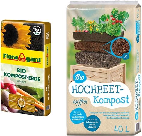 Floragard Bio Kompost Erde Liter Pflanzerde F R Blumen Gem Se Und