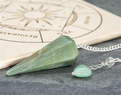 Green Aventurine Pendulum And Boards For Dowsing And Divination Etsy