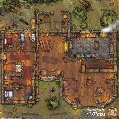 TAVERN/INN Battle Map, Dnd Battle Map, D&D, Battlemap, Dungeons and ...