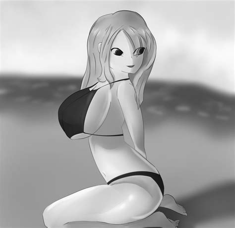 Anime Girl On The Beach By Garelsn On Deviantart