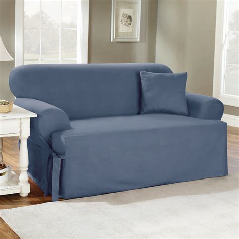 Sure Fit Cotton Duck T Cushion Sofa Slipcover And Reviews Wayfair