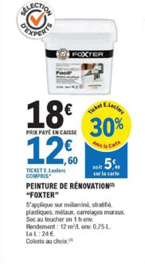 Promo Peinture De R Novation Forxter Chez E Leclerc Brico Icatalogue Fr