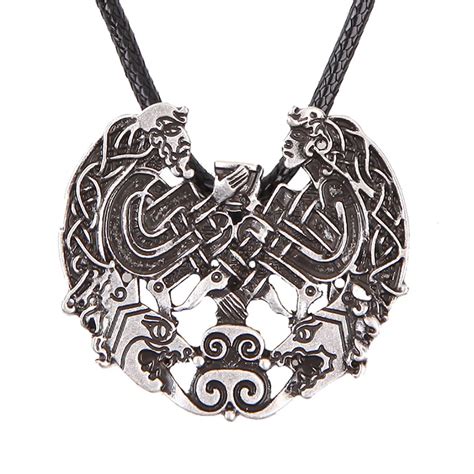 Norse Viking Dragon Necklace Odin Knotwork Amulet Pendant Necklace