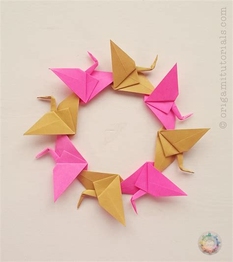 Origami Crane Wreath Design Tomoko Fuse Origamitutorials Flickr