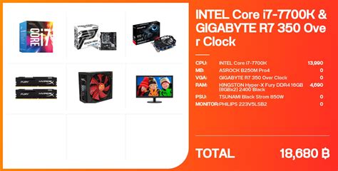 Intel Core I7 7700k And Gigabyte R7 350 Over Clock จัดสเปค Notebookspec