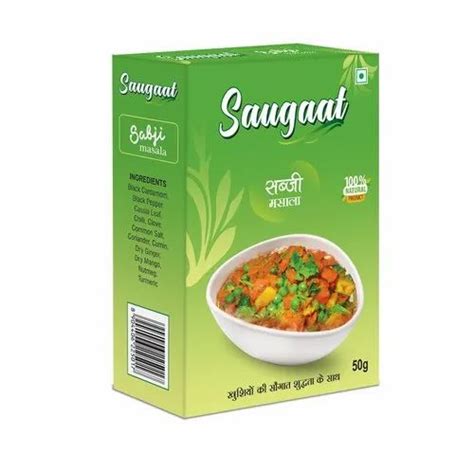 Saugaat Sabji Masala Packaging Size 50 G Packaging Type Box At Rs