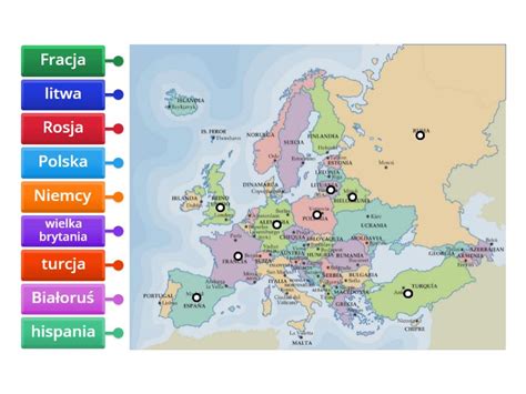 Mapa Europy Diagrama Con Etiquetas