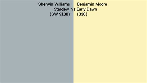 Sherwin Williams Stardew Sw 9138 Vs Benjamin Moore Early Dawn 338