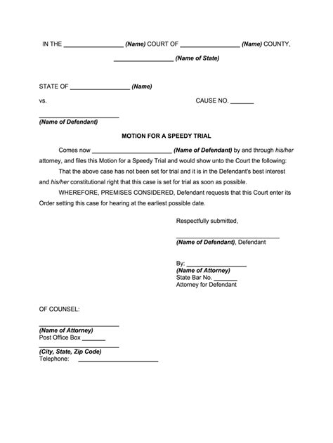 How To Write A Motion For Court Template