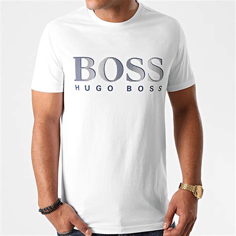 BOSS Tee Shirt 50407774 Blanc Bleu Marine LaBoutiqueOfficielle