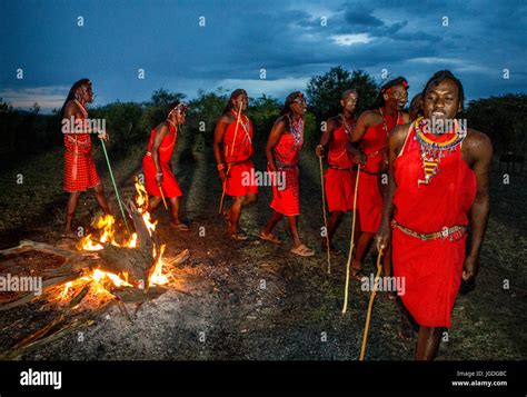 Africans Dancing Around Fire