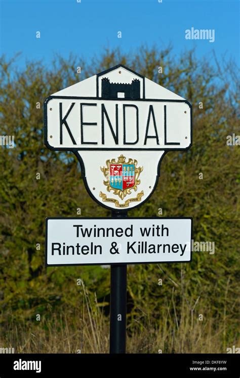 Kendal Town Sign Brigsteer Road Kendal Cumbria England United