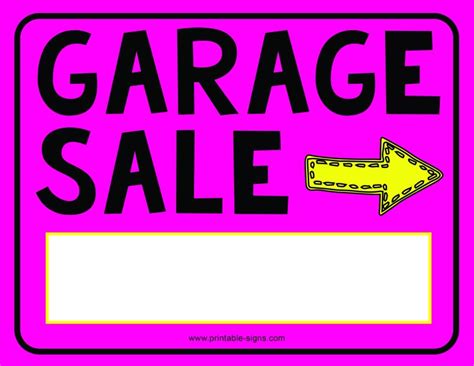 Garage Sale Printable Sign Printable Signs