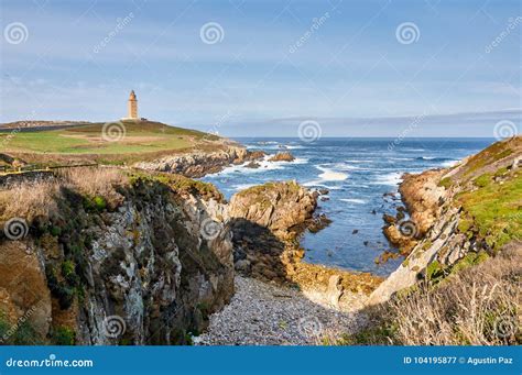 Hercules Lighthouse. a Coruna, Spain Stock Image - Image of historical ...