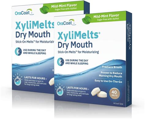 Oracoat Xylimelts Oral Adhering Discs Mild Mint 40 Count Pack Of 2