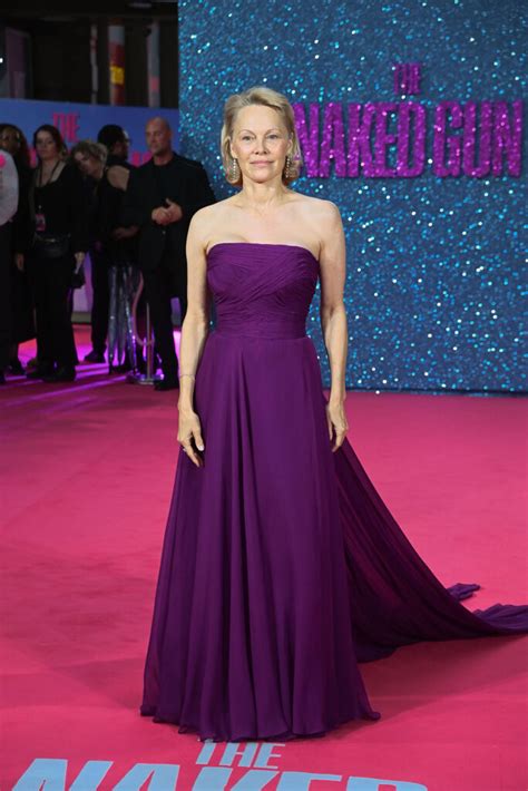 Pamela Anderson In Regal Rodarte At The Naked Gun Premiere