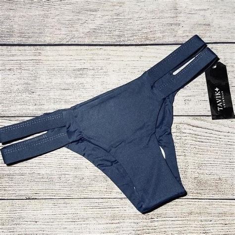 Women S Blue And Navy Bikini And Tankini Bottoms Depop