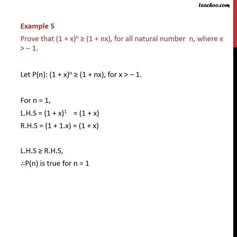 Example 5 Prove 1 X N 1 Nx Mathematical Induction