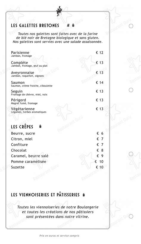 Menu at Le Carré Français restaurant Rome