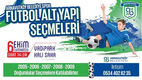 Arnavutköy Belediye Spor Alt Yapı Seçmeleri Başlıyor