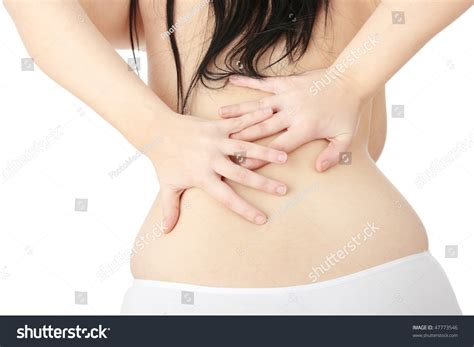 Nude Woman Back Pain Isolated On Stock Photo 47773546 Shutterstock
