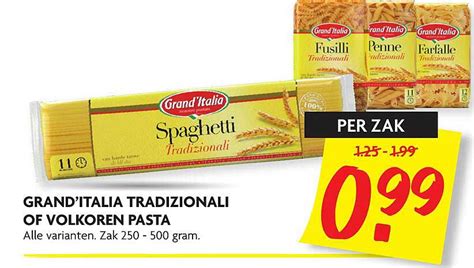 Grand Italia Tradizionali Of Volkoren Pasta Aanbieding Bij Dekamarkt