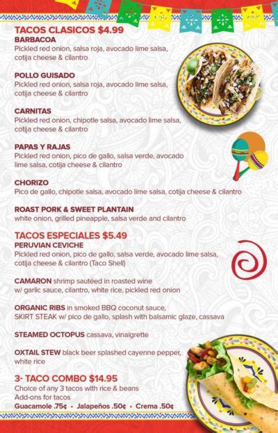 The Menu - The Casa Tacos