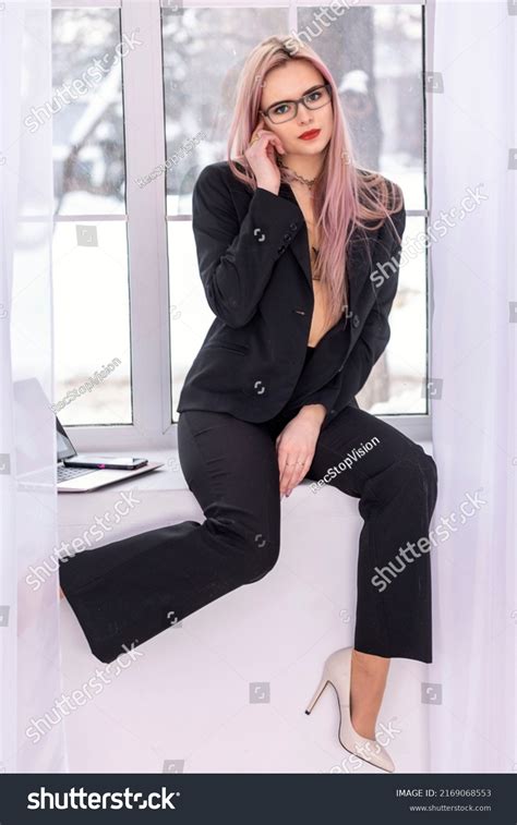 Beautiful Girl Sexy Blonde Business Suit Stock Photo 2169068553 Shutterstock