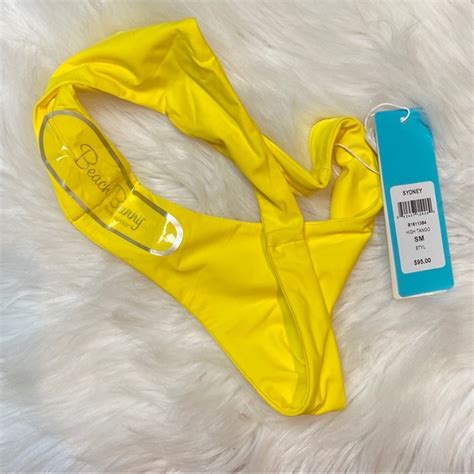 Beach Bunny Swim Beach Bunny Sexy Bikini Swim Bottom Women Size Small Nwt Yellow Poshmark